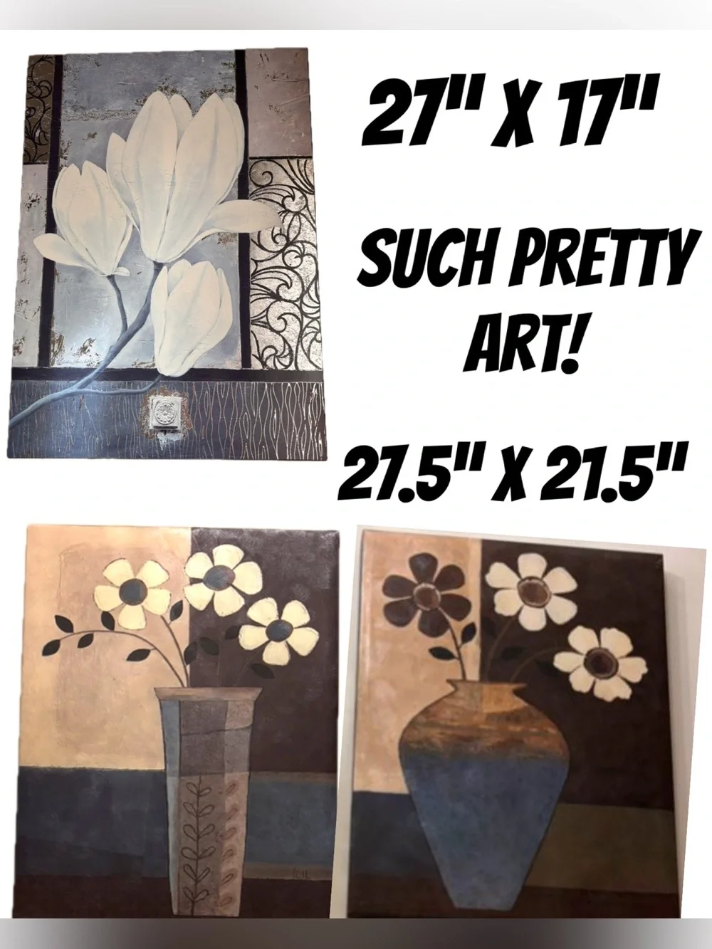 Cat Wall Art Floral Neutral Bold Canvas Paintings Geometric Abstract Lightweigh